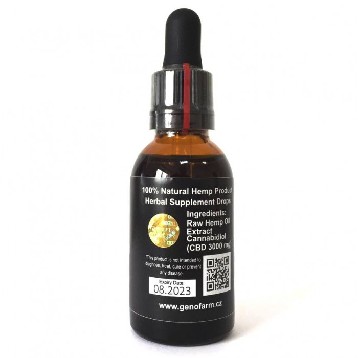Конопляное (КБД) масло CBD Oil 3000mg GeNO 30 мл. — изображение 3